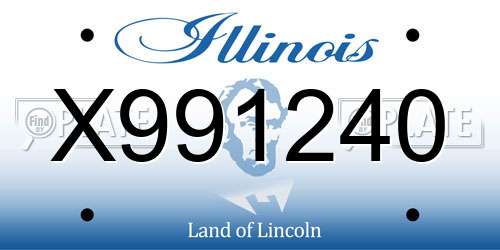 X991240 Illinois License Plate