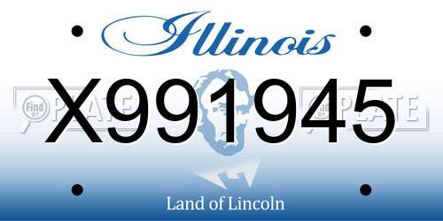 X991945 Illinois License Plate