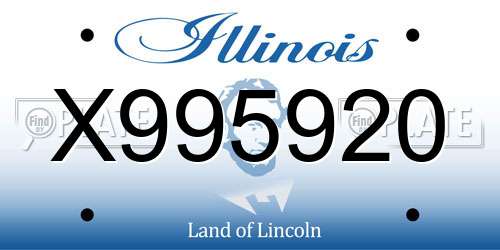 X995920 Illinois License Plate