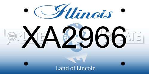 XA2966 Illinois License Plate