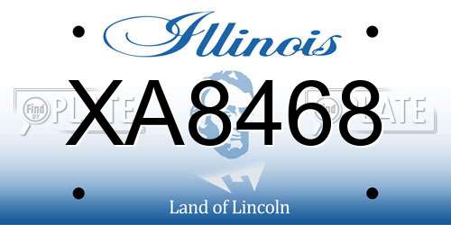 XA8468 Illinois License Plate