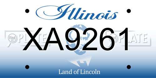 XA9261 Illinois License Plate