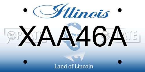 XAA46A Illinois License Plate