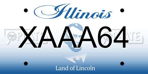 XAAA64 Illinois License Plate