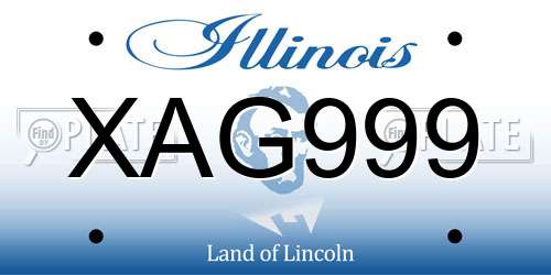 XAG999 Illinois License Plate