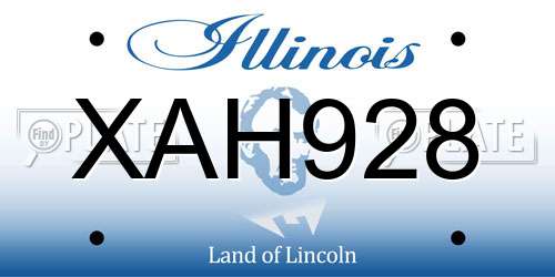 XAH928 Illinois License Plate