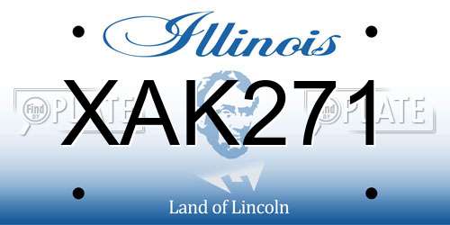 XAK271 Illinois License Plate