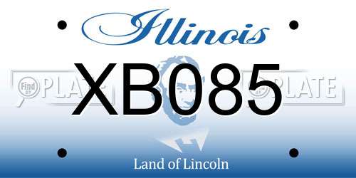 XB085 Illinois License Plate