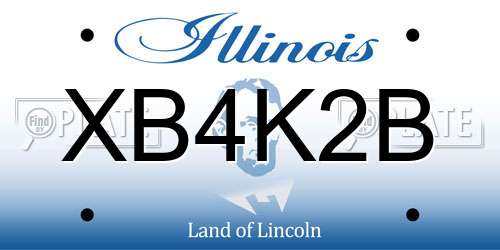 XB4K2B Illinois License Plate