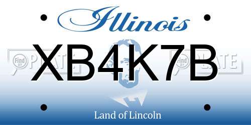 XB4K7B Illinois License Plate