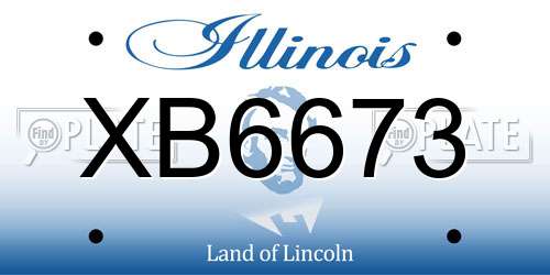 XB6673 Illinois License Plate