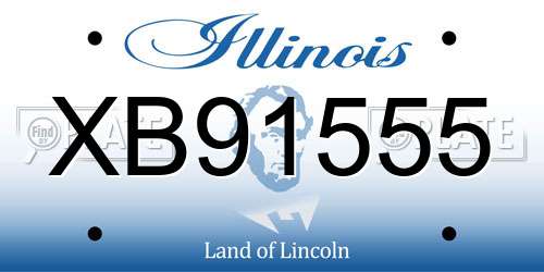 XB91555 Illinois License Plate