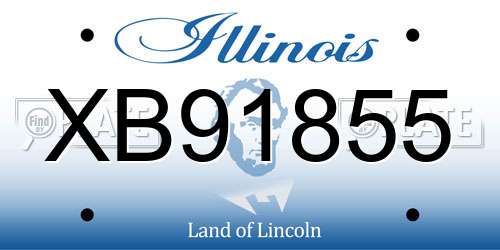 XB91855 Illinois License Plate