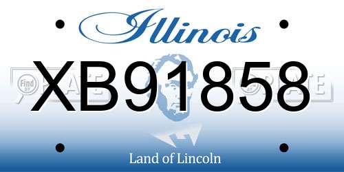XB91858 Illinois License Plate