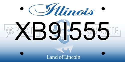 XB9I555 Illinois License Plate
