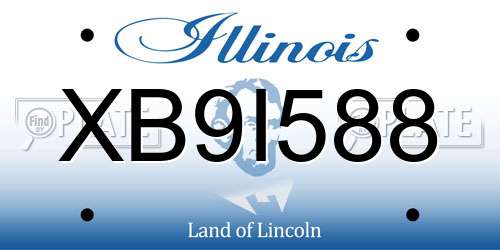 XB9I588 Illinois License Plate