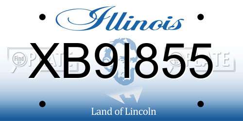 XB9I855 Illinois License Plate