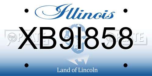 XB9I858 Illinois License Plate