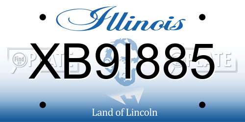 XB9I885 Illinois License Plate
