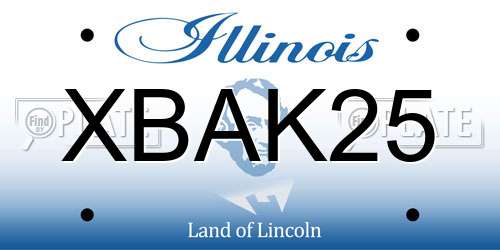 XBAK25 Illinois License Plate