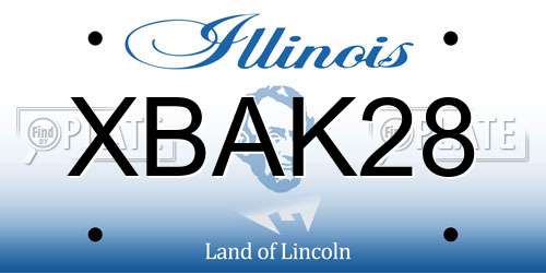 XBAK28 Illinois License Plate