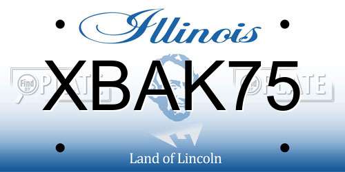 XBAK75 Illinois License Plate