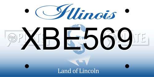 XBE569 Illinois License Plate