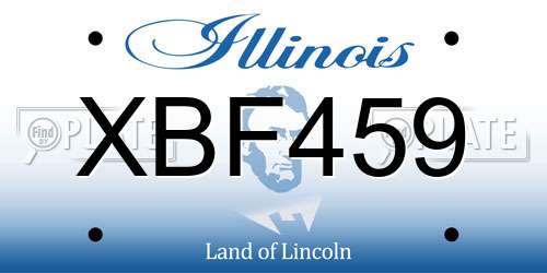 XBF459 Illinois License Plate