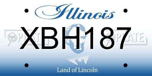 XBH187 Illinois License Plate