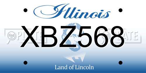 XBZ568 Illinois License Plate