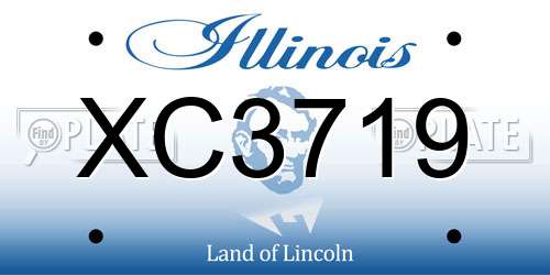 XC3719 Illinois License Plate