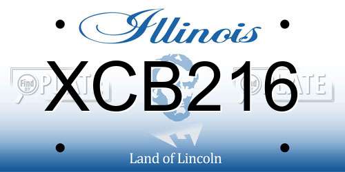 XCB216 Illinois License Plate
