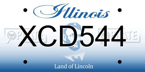 XCD544 Illinois License Plate