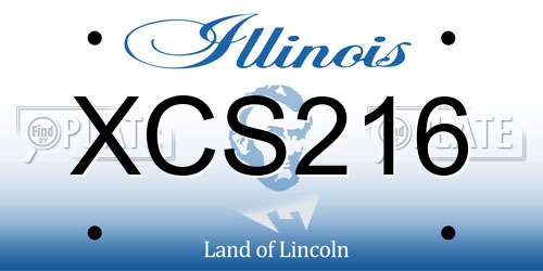XCS216 Illinois License Plate
