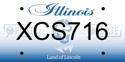 XCS716 Illinois License Plate