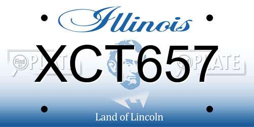 XCT657 Illinois License Plate