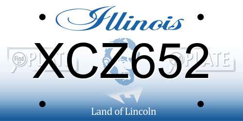 XCZ652 Illinois License Plate