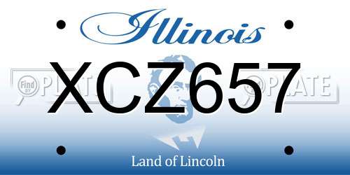 XCZ657 Illinois License Plate