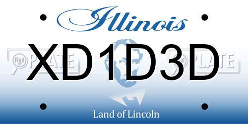 XD1D3D Illinois License Plate