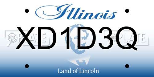 XD1D3Q Illinois License Plate