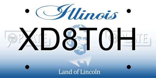 XD8T0H Illinois License Plate