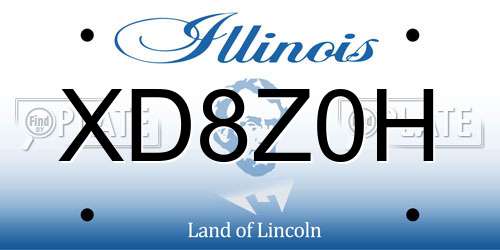 XD8Z0H Illinois License Plate