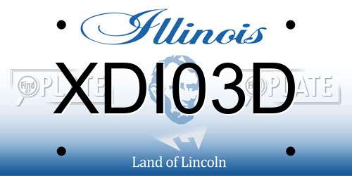 XDI03D Illinois License Plate