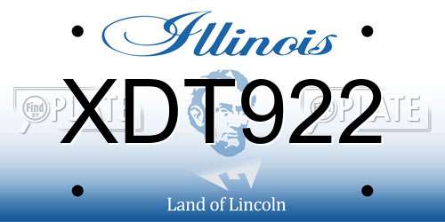 XDT922 Illinois License Plate