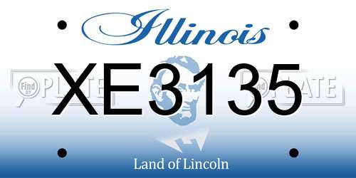 XE3135 Illinois License Plate