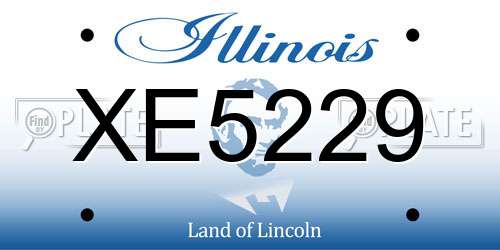 XE5229 Illinois License Plate
