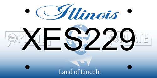XES229 Illinois License Plate