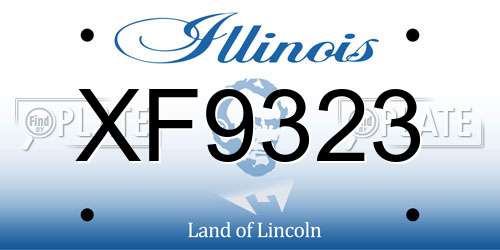 XF9323 Illinois License Plate