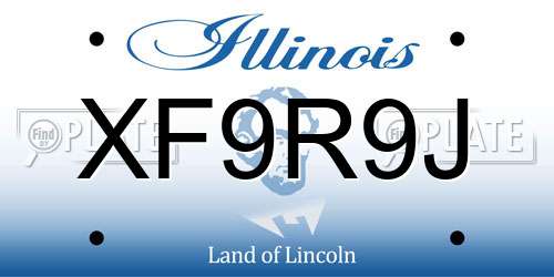 XF9R9J Illinois License Plate
