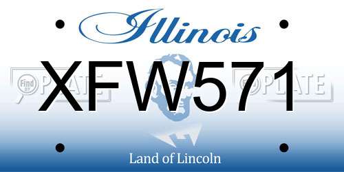 XFW571 Illinois License Plate